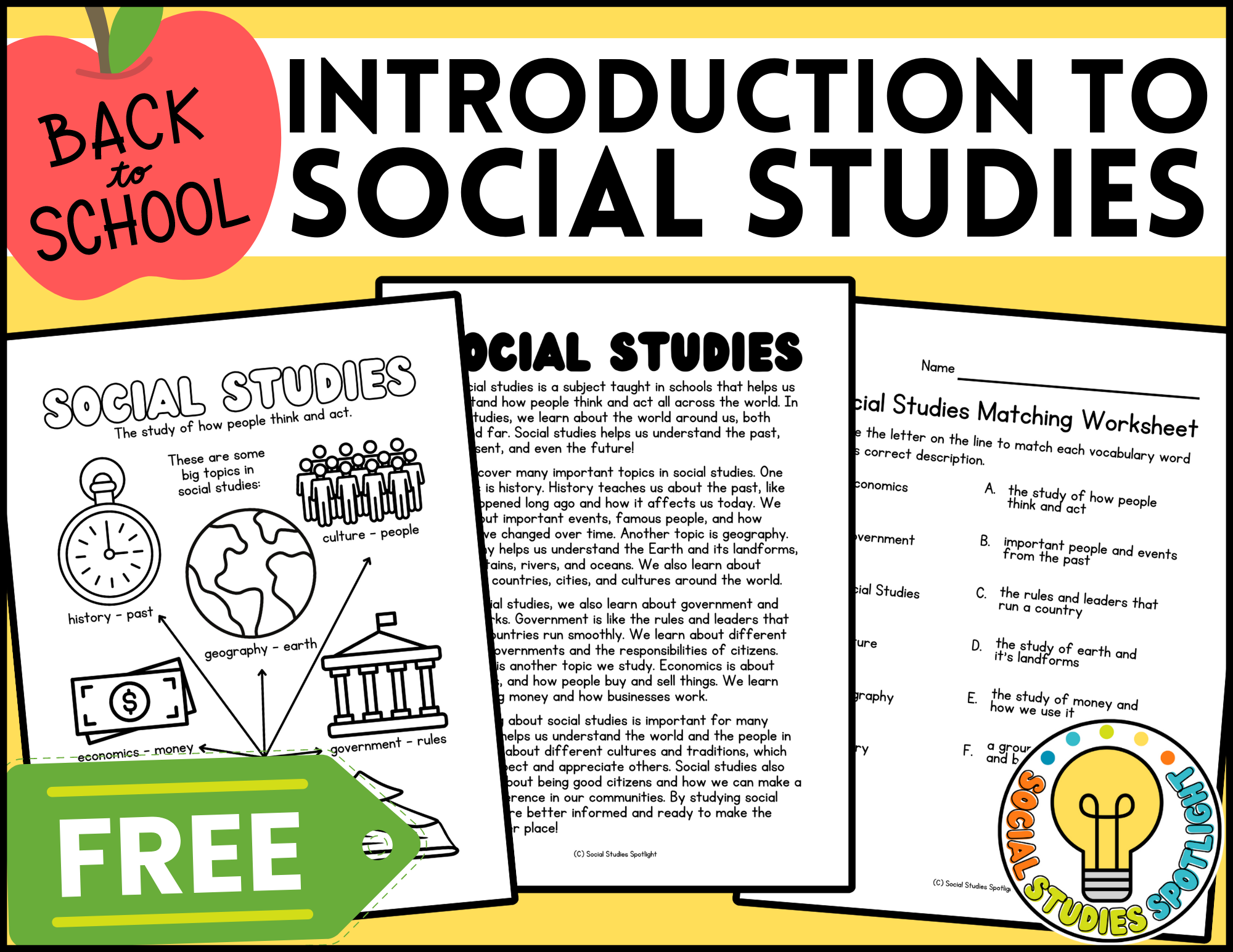 Kickstart Your Social Studies Block with This Engaging Back to School Freebie!